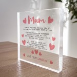 Personalised Plaque For Mum Gifts From Daughter Son Birthday