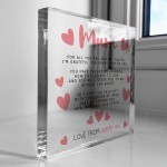 Personalised Plaque For Mum Gifts From Daughter Son Birthday