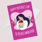 Mothers Day Card For BEST MUM Mothers Day Card With Envelope