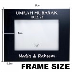 Umrah Mubarak Personalised 7x5 Wooden Photo Frame Ramadan 