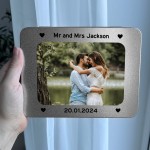 Personalised Mr And Mrs Gift Photo Storage Tin Keepsake Box