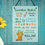 Garden Rules Wall Sign Garden Sign and Plaques Novelty Shed Sign