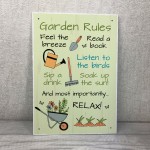 Garden Rules Plaque for Outside Welcome Sign For Garden