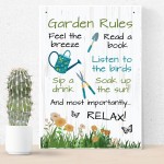 GARDEN RULES SIGN Plaque for Outside Welcome Sign For Garden