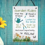 GARDEN RULES SIGN Plaque for Outside Welcome Sign For Garden