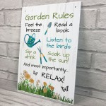 GARDEN RULES SIGN Plaque for Outside Welcome Sign For Garden