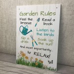 GARDEN RULES SIGN Plaque for Outside Welcome Sign For Garden