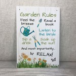 GARDEN RULES SIGN Plaque for Outside Welcome Sign For Garden