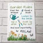 GARDEN RULES SIGN Plaque for Outside Welcome Sign For Garden