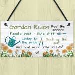 Hanging Garden Rules Sign Perfect For Gardeners Wall Door Sign