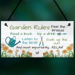 Hanging Garden Rules Sign Perfect For Gardeners Wall Door Sign