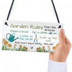 Hanging Garden Rules Sign Perfect For Gardeners Wall Door Sign