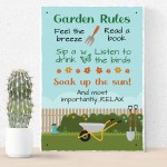 Garden Rules Sign A4 Wall Fence Plaque Beautiful Sign For Garden