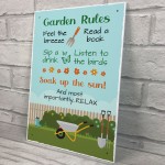 Garden Rules Sign A4 Wall Fence Plaque Beautiful Sign For Garden