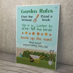 Garden Rules Sign A4 Wall Fence Plaque Beautiful Sign For Garden