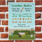 Garden Rules Sign A4 Wall Fence Plaque Beautiful Sign For Garden