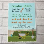 Garden Rules Sign A4 Wall Fence Plaque Beautiful Sign For Garden