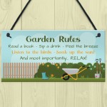 GARDEN RULES SIGN For Garden Perfect For Gardeners Wall Sign