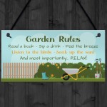 GARDEN RULES SIGN For Garden Perfect For Gardeners Wall Sign