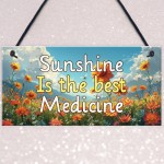 Garden Signs and Plaques For Outside Sunshine Best Medicine