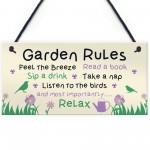 Garden Sign Gardening Gift Garden Rules Sign Novelty Garden Sign