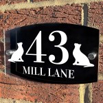 Contemporary House Sign Cat Design Custom Door Sign Personalised