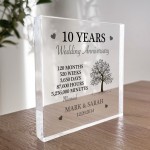 Personalised 10th Anniversary Gift Husband Wife Anniversary Gift