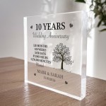 Personalised 10th Anniversary Gift Husband Wife Anniversary Gift