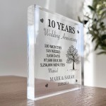 Personalised 10th Anniversary Gift Husband Wife Anniversary Gift