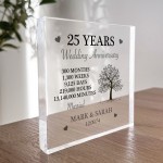 Personalised 25th Anniversary Gift Husband Wife Silver Wedding