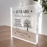 Personalised 25th Anniversary Gift Husband Wife Silver Wedding