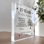 Personalised 25th Anniversary Gift Husband Wife Silver Wedding