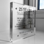 Personalised 25th Anniversary Gift Husband Wife Silver Wedding