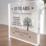 Personalised 25th Anniversary Gift Husband Wife Silver Wedding