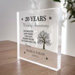 Personalised 20th Anniversary Gift Husband Wife Anniversary Gift