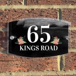 Personalised House Sign Modern Glass Effect Acrylic Door Street 