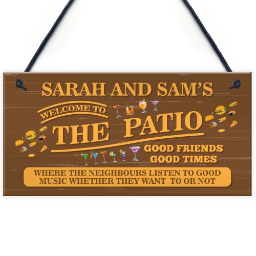 Garden Sign For Outside Personalised Patio Sign For Garden