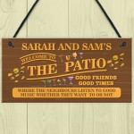 Garden Sign For Outside Personalised Patio Sign For Garden