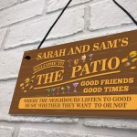 Garden Sign For Outside Personalised Patio Sign For Garden