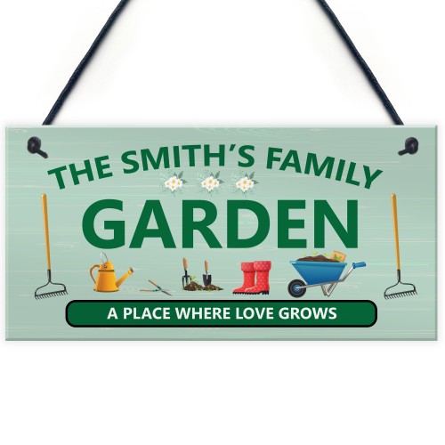 PERSONALISED GARDEN SIGN Hanging Wall Door Plaque Welcome Sign