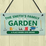 PERSONALISED GARDEN SIGN Hanging Wall Door Plaque Welcome Sign