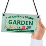 PERSONALISED GARDEN SIGN Hanging Wall Door Plaque Welcome Sign