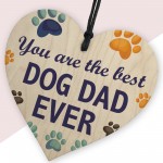 Dog Dad Gift For Fathers Day Birthday Wooden Hanging Heart Gift