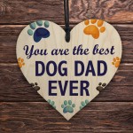 Dog Dad Gift For Fathers Day Birthday Wooden Hanging Heart Gift