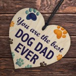 Dog Dad Gift For Fathers Day Birthday Wooden Hanging Heart Gift