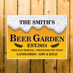 PERSONALISED BEER GARDEN SIGN Shed Man Cave Pub Sign Home Bar