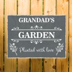 Personalised Grey GARDEN SIGN Hanging Wall Sign Shed Sign