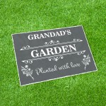 Personalised Grey GARDEN SIGN Hanging Wall Sign Shed Sign