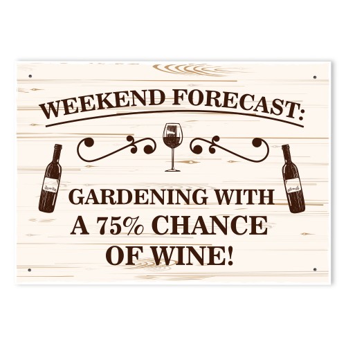 FUNNY HOME BAR SIGN Weekend Forecast Wine Sign Wine Gift