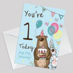 Youre 1 Today Birthday Card First Birthday Card For Grandson Son